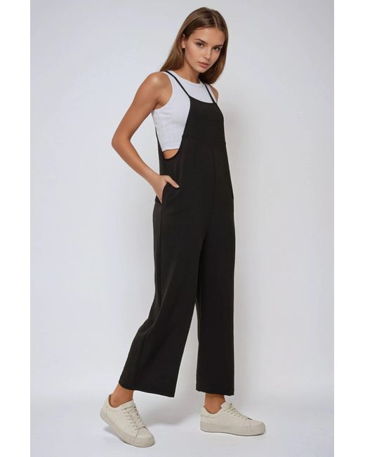 Hiccup Black Halter Neck Regular Fit Jumpsuit With Pocket