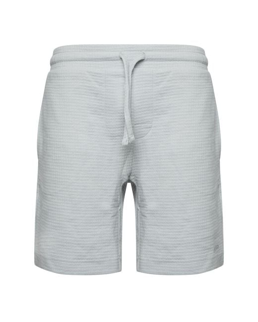 HUGO Gray Austin Waffle Structure Pyjama Shorts for men