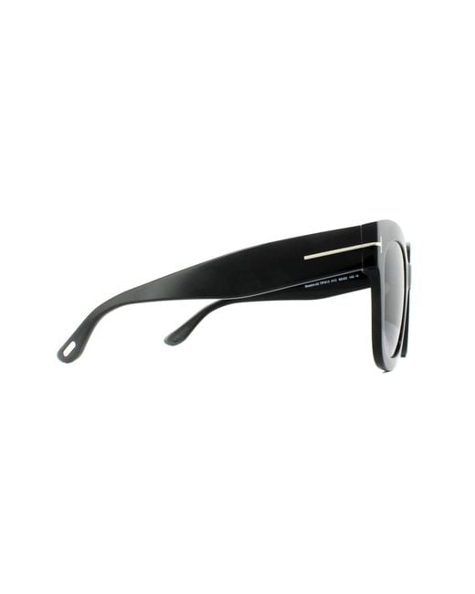 Tom Ford Zonnebril 0613 Beatrix 01C Glanzend Smoke Grijs Mirror in het Black