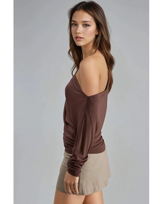Busem Boothals Drape Blouse in het Brown