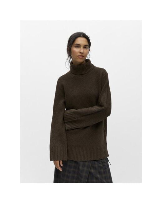 Object Objmali/S Lo Rollneck Pullover No in het Brown