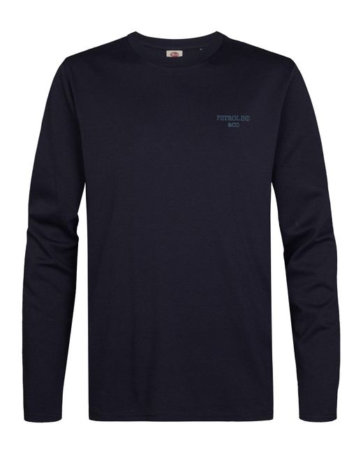Petrol Industries Katoen T-Shirt Met Lange Mouwen Miller in het Blue voor heren