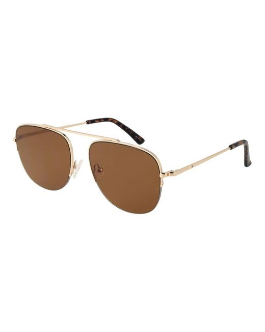 Champion Brown Black Metal Sunglasses for men