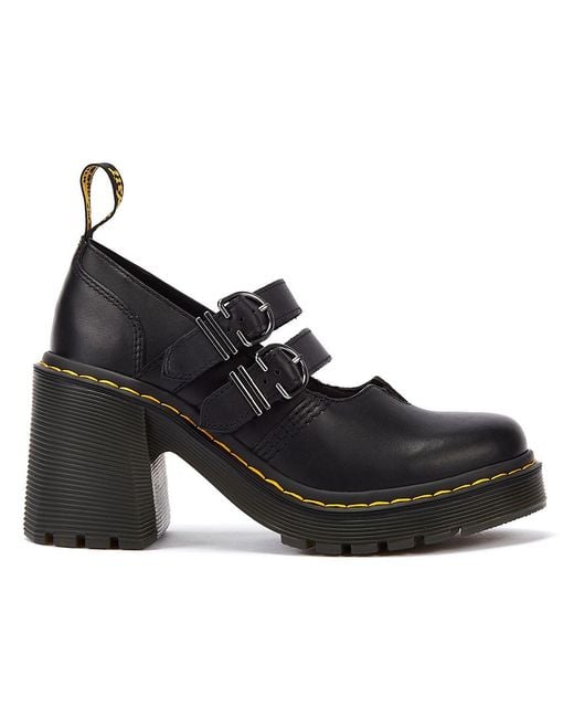 Dr. Martens Eviee Sendal Leren Mary Jane Schoenen Met Hak in het Black