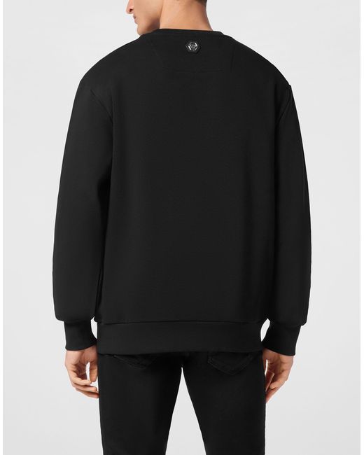 Philipp Plein Hoodies & Sweatvesten ,Zwart ,Katoen Sweatshirt Ls Duck in het Black voor heren