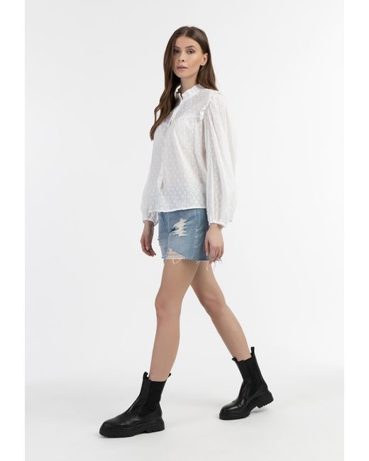 Dreimaster Blouse Dames Wolwit in het White