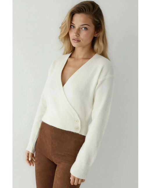 Hiccup Multicolor V-Neck Buttoned Wrap Sweater