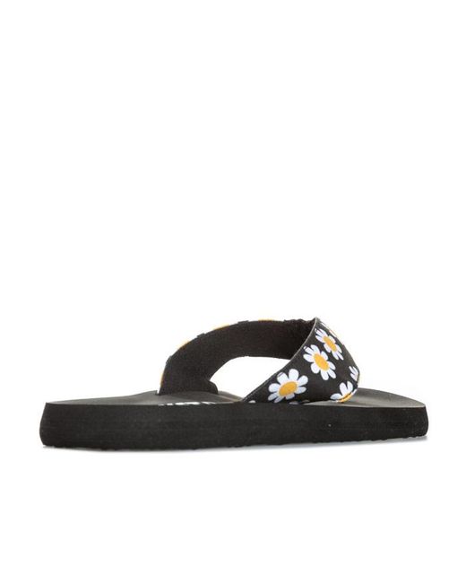 Rocket Dog Black Flip-Flops Adios Daisy Fields