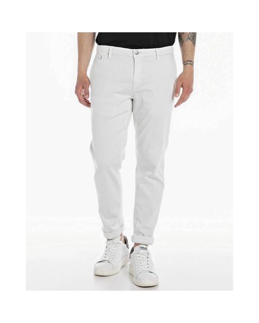 Replay Benni Hyperflex Chino in het Gray voor heren