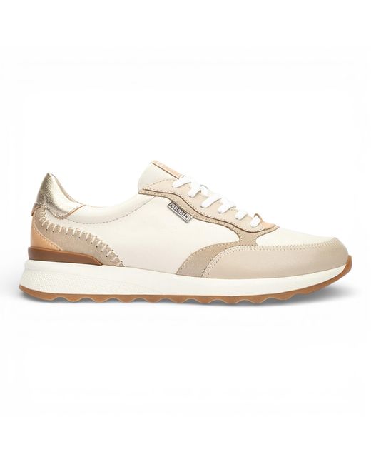 Pikolinos White Leather Lace Up Sneaker Trainers Shoes