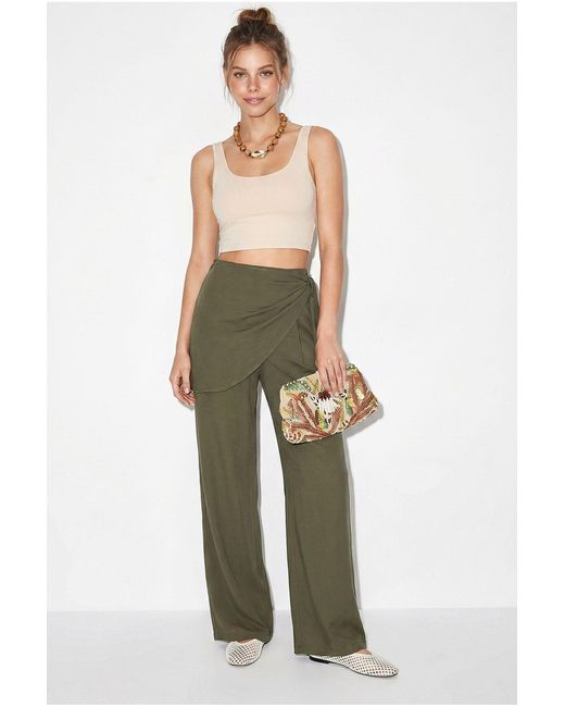 Bianco Lucci Multicolor High-Waist Wide-Leg Crepe Trousers