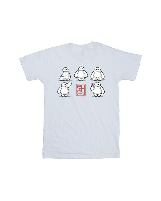 Disney Blue Big Hero 6 Baymax Many Poses T-Shirt for men