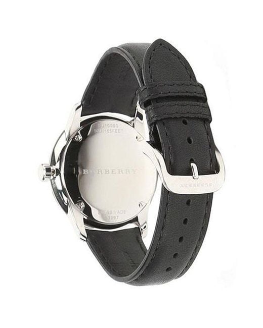Burberry Bu10000 Klassische Runde Zifferblatt Schwarzes Leder Herrenuhr in Black für Herren