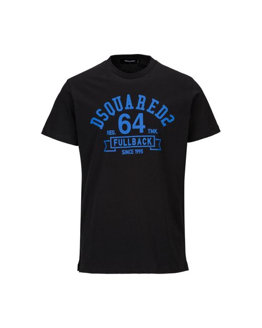 DSquared² Black T-Shirt College Cigarette Fit Tee for men