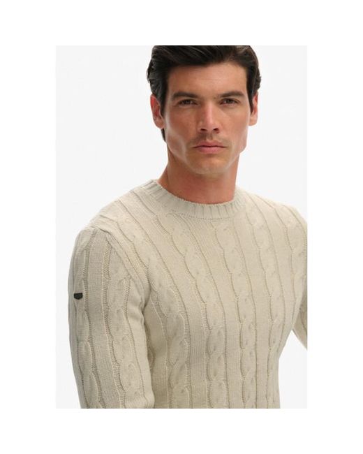 Superdry Jacob Cable Trui in het Natural voor heren