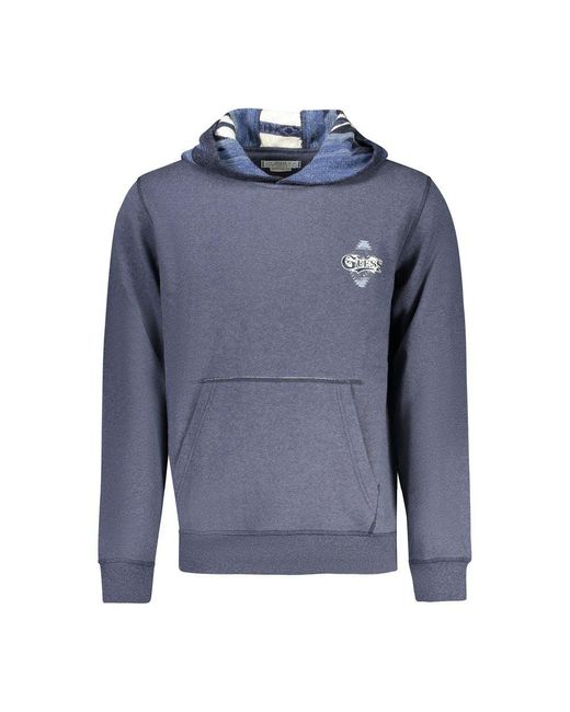 Guess Hoodies & Sweatvesten ,Blauw ,Blauwe Hoodie Met Details in het Blue voor heren