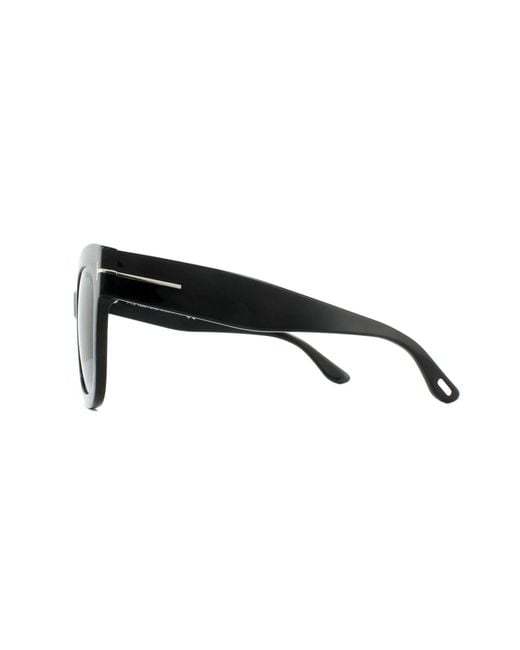 Tom Ford Zonnebril 0613 Beatrix 01C Glanzend Smoke Grijs Mirror in het Black