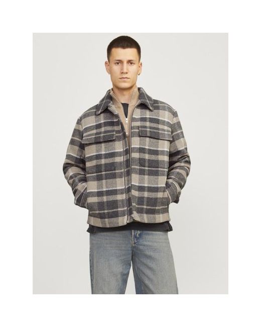 Jack & Jones Jprblurussel Wool Blend Jacket Sn Dessin in het Gray voor heren