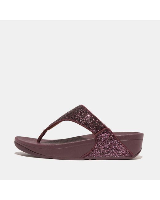 Fitflop Brown Fit Flop Lulu Glitter Toe-Thong Flip Flops