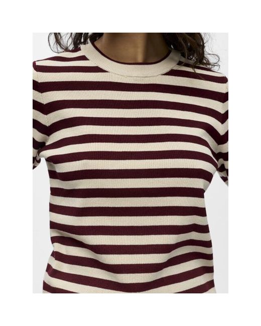 Object Objester S/S New Knit Pullover Noos in het Brown
