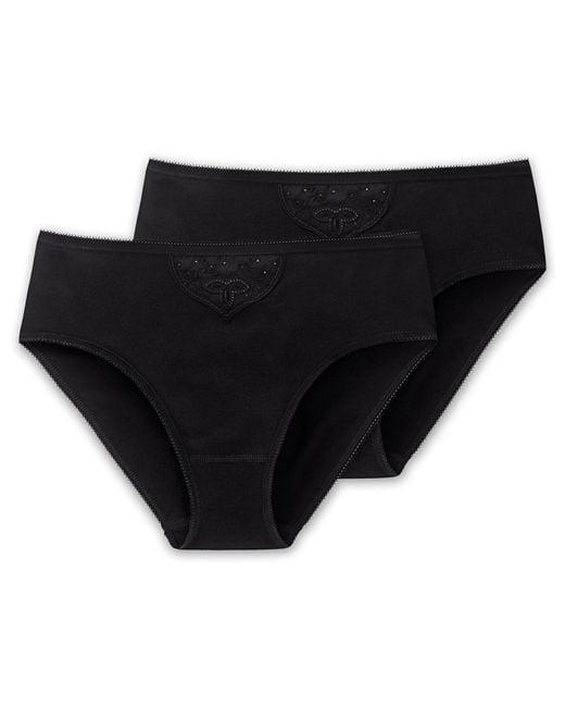 Schiesser Cotton Essentials Slip in het Black