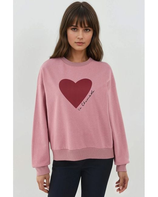 Hiccup Pink Printed Crew Neck Raised Sweatshirt