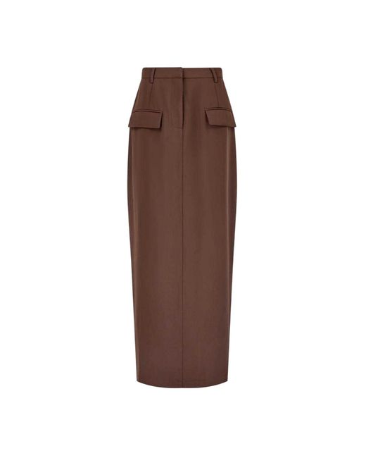 Odd Muse Effen Maxi-Rok Voor in het Brown
