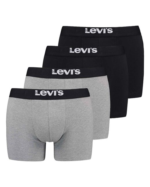 Levi's Levi's Solid Basic Boxer Brief Org Co 4P Ecom Boxershorts in het Gray voor heren