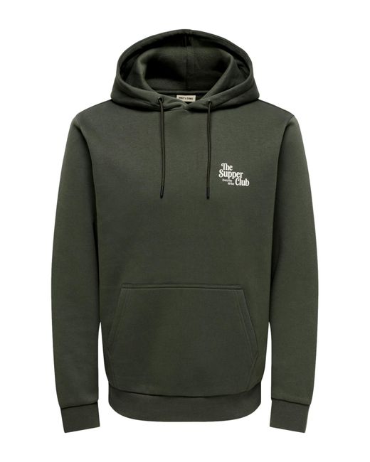 Only & Sons Hoodie in het Green voor heren
