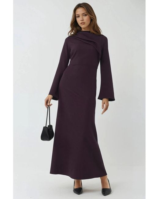 Hiccup Purple Drape Detailed Maxi Dress
