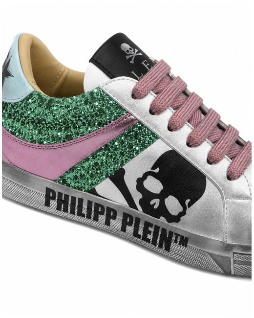 Philipp Plein Lage Sneakers Skull in het Pink