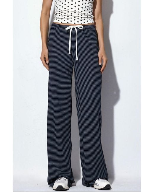 Busem Gestreepte Rechte Sweatpants in het Blue