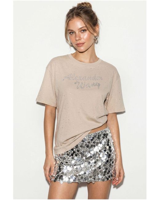 Bianco Lucci White Oversized Printed Cotton Jersey T-Shirt