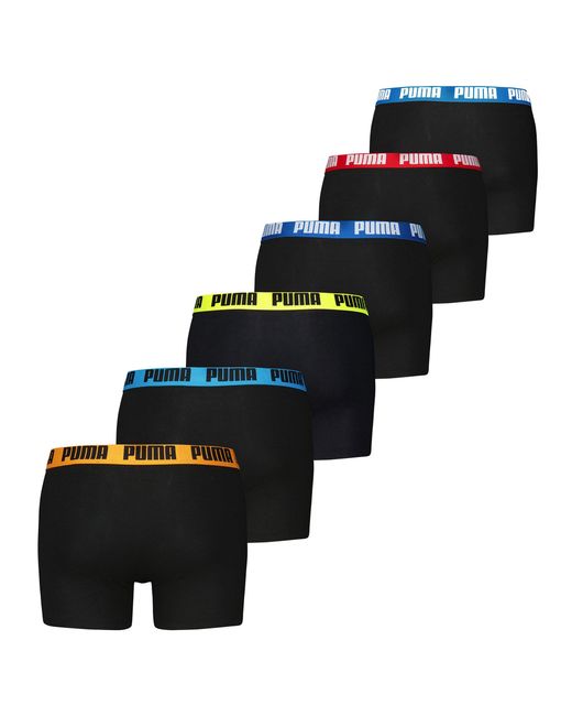 PUMA Basic Boxer 6P Ecom Boxershorts in het Black voor heren