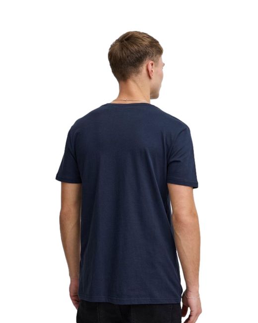 Solid Effen T-Shirt in het Blue voor heren