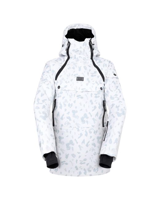 Dare 2b White Ladies Slide Out Dash Print Overhead Ski Jacket (Blanc De Blanc)