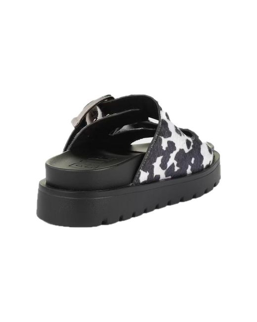 Buffalo Black Raya Ari Cow Sandals