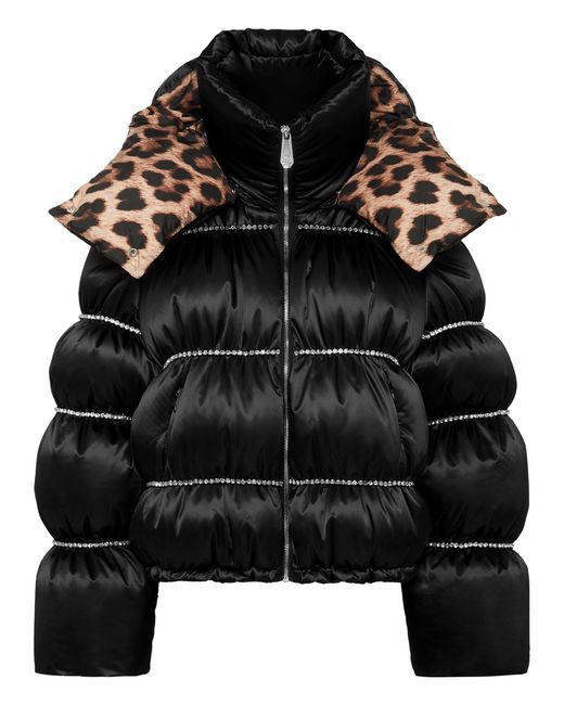 Philipp Plein Donsjack Flame in het Black