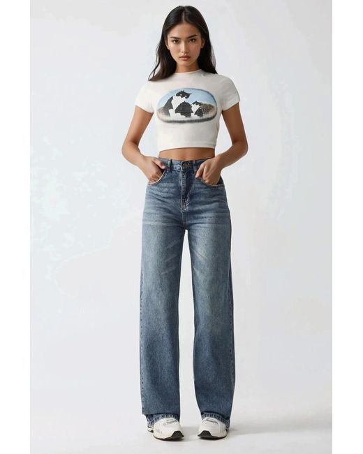 Hiccup Blue Straight Leg Denim Jeans