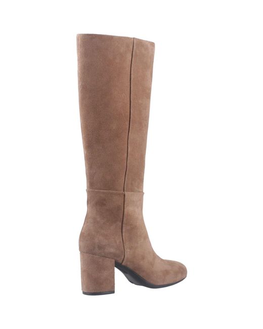 Hush Puppies Brown Oprah Suede Mocha Heeled Knee High Boots