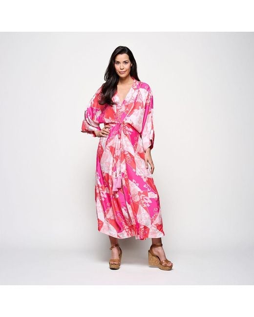 Mart Visser Caroline Tensen Islay Kimono Jurk Multi in het Pink