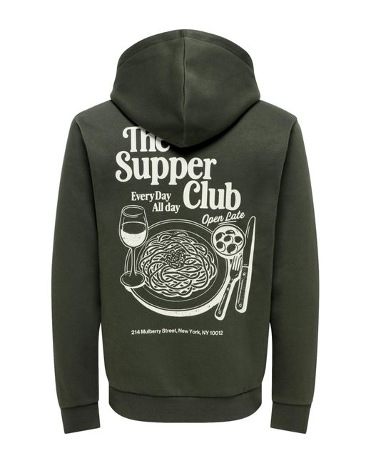 Only & Sons Hoodie in het Green voor heren
