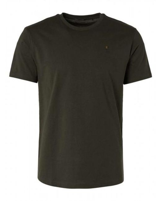No Excess T-Shirt Crewneck Solid Basic Moss in het Black voor heren