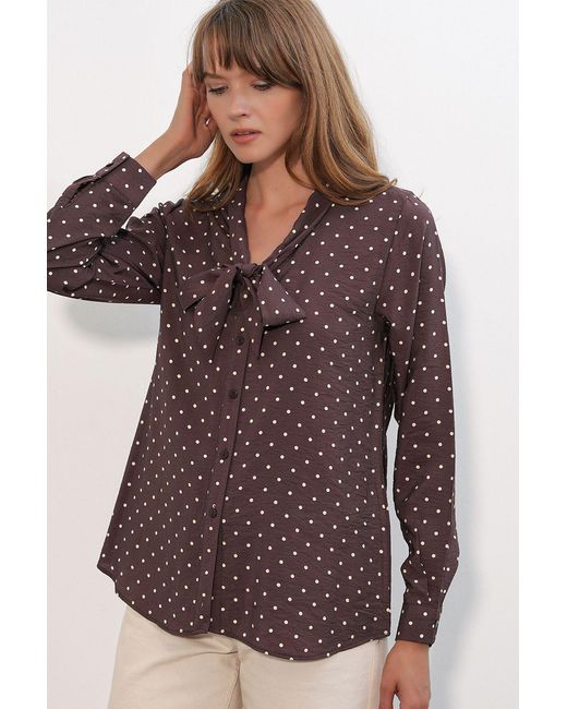 Bigdart Gestippelde Poplin Blouse in het Purple
