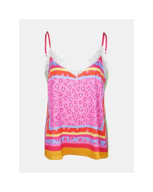 Mucho Gusto Slip Top Leopard in het Pink