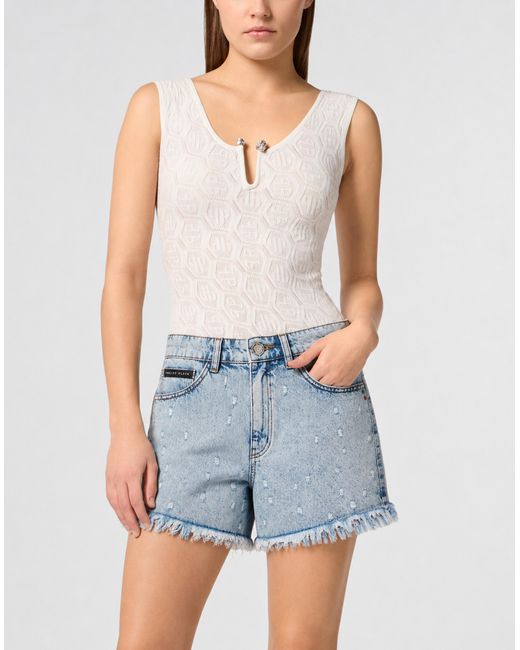 Philipp Plein Hotpants in het Blue