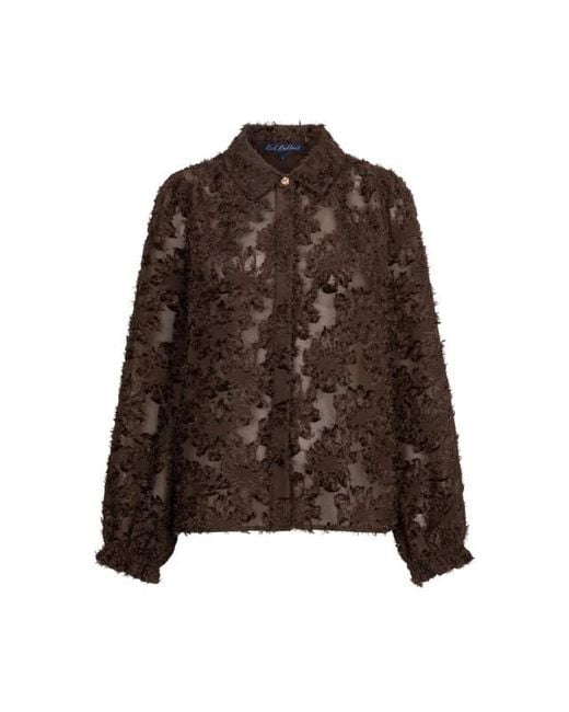Red Button Blouse Fringes in het Brown