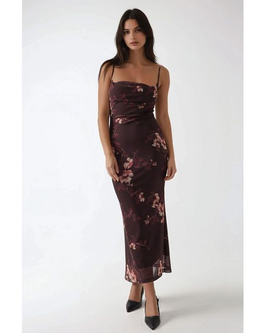Hiccup Red Printed Bodycon Maxi Dress