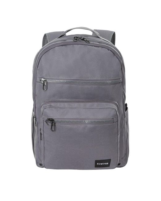 Firetrap Gray "City" Rucksack, Logo, Polyester
