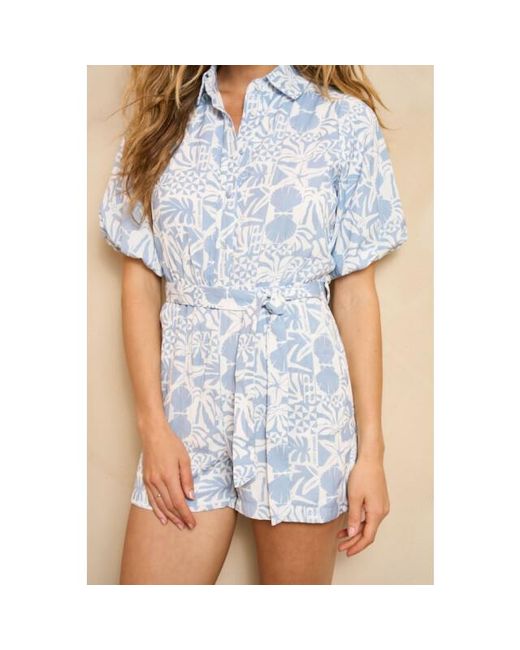 Lofty Manner Playsuit Talari Dessin in het Blue